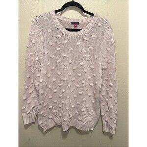 Vince Camuto Womens Sweater Knit‎ Pom Pom Long Sleeve Blush Pink Size L
